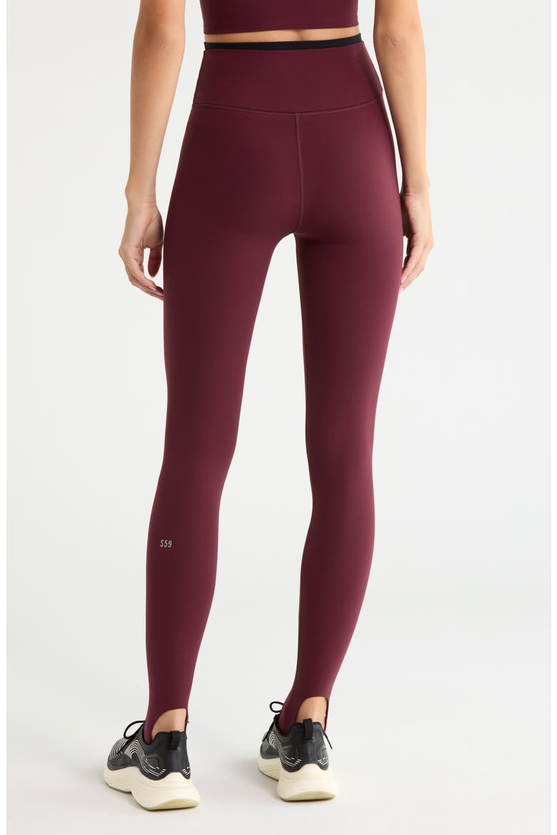 River High Waist Airweight Stirrup Leggings, Alternate, color, DARK CHERRY/ BLACK