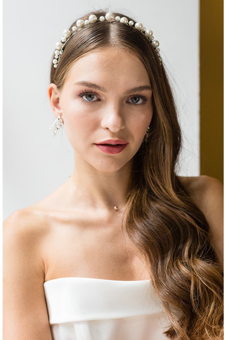 Gabriela Halo Hair Comb, Main, color, SILVER
