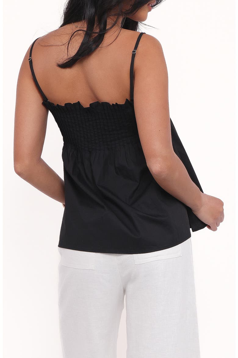 Carson Pintuck Pleat Cotton Camisole, Alternate, color, BLACK