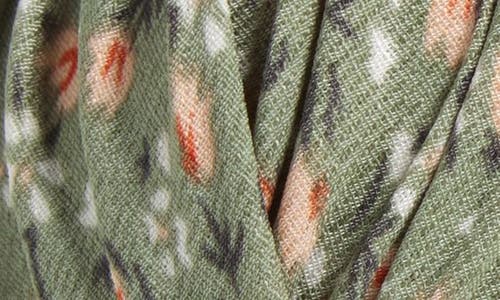 Tasha Floral Pleated Headband In Green