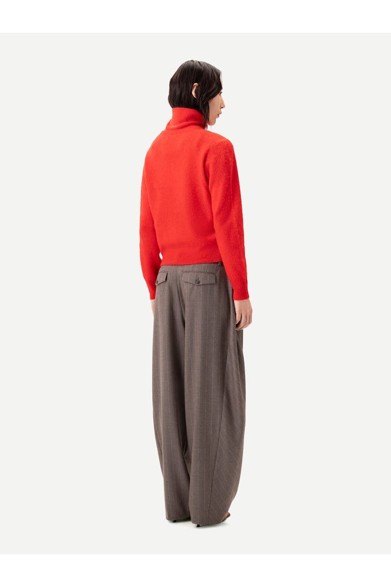 Dual-Collar Cashmere Sweater, Alternate, color, fiery red