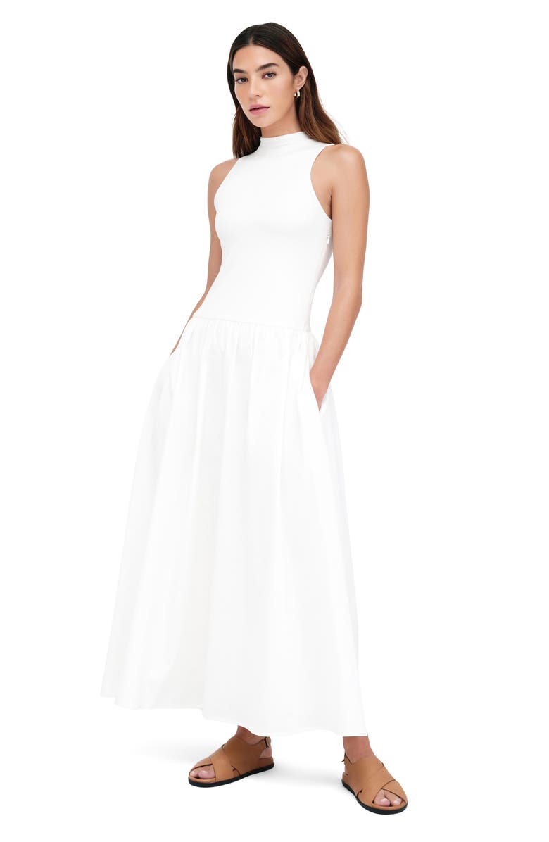 Marcella Montrose Mixed Media Maxi Dress, Alternate, color, Off White