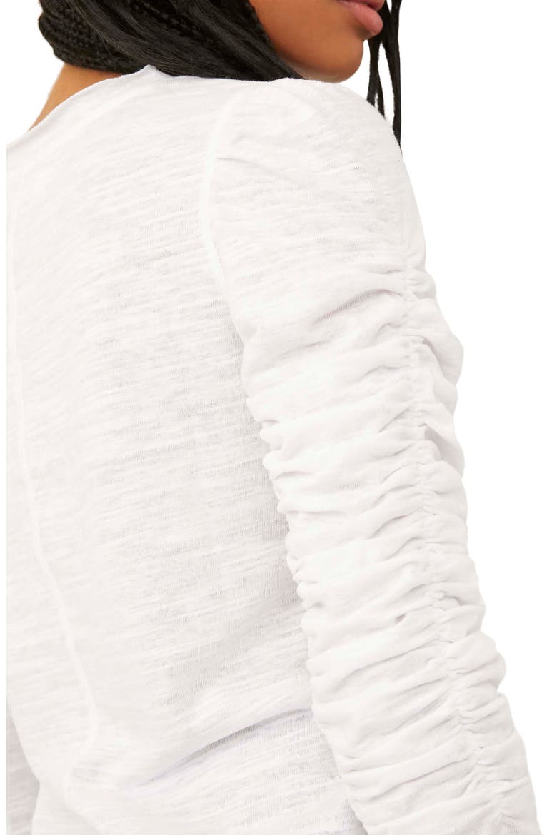 Natasha Ruffle Sleeve Top, Alternate, color, WHITE
