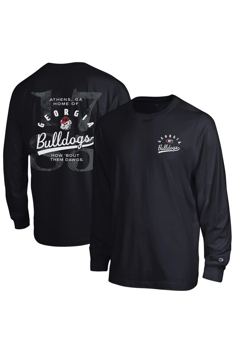 Men's Champion  Black Georgia Bulldogs Laminated All-Star Long Sleeve T-Shirt, Main, color, Black