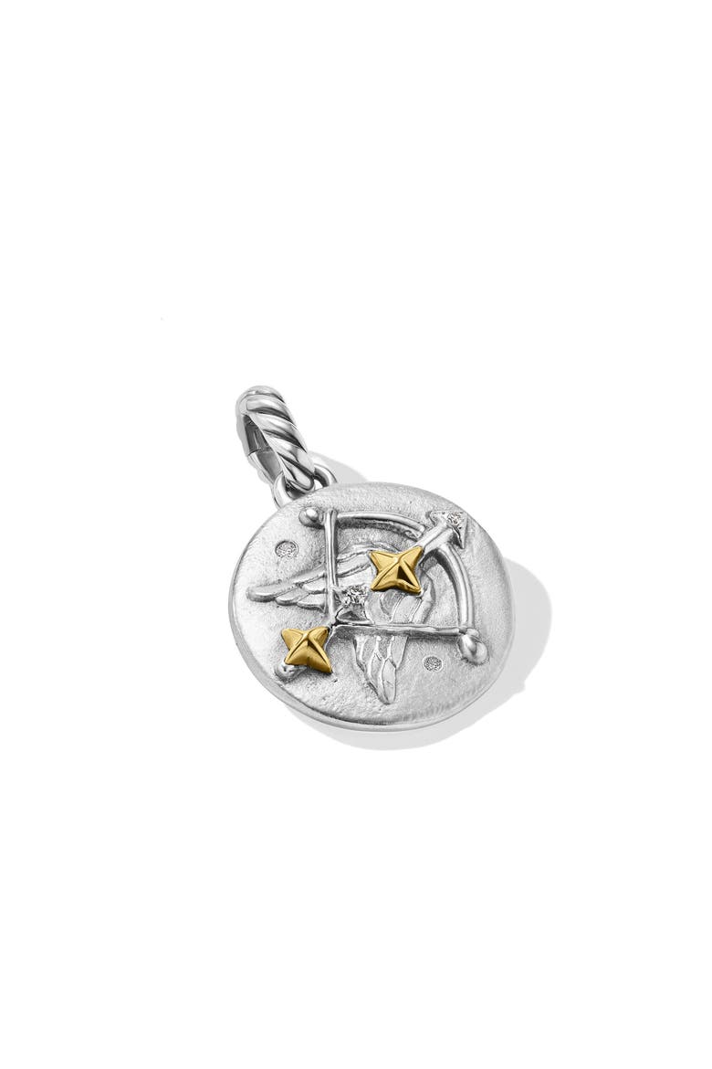 Zodiac Charm Enhancer, Alternate, color, SILVER/ GOLD - SAGITTARIUS