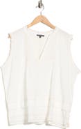Adrianna Papell Topstitched Sleeveless Top