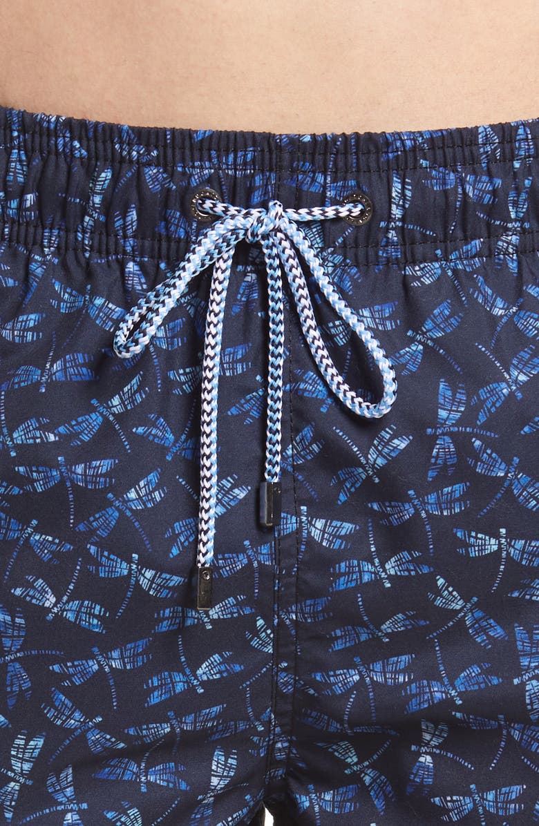 Bugatchi Dragonfly Print Swim Trunks, Alternate, color,