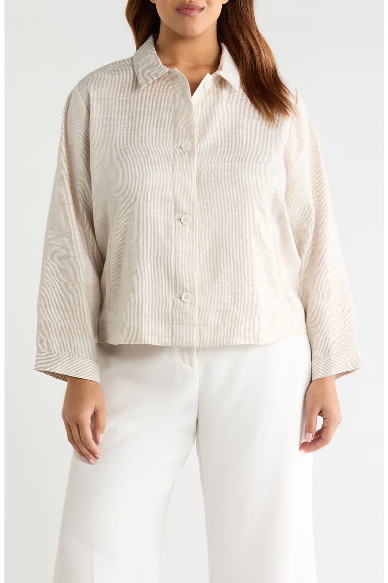 Linen Blend A-Line Jacket, Main, color, WHEAT