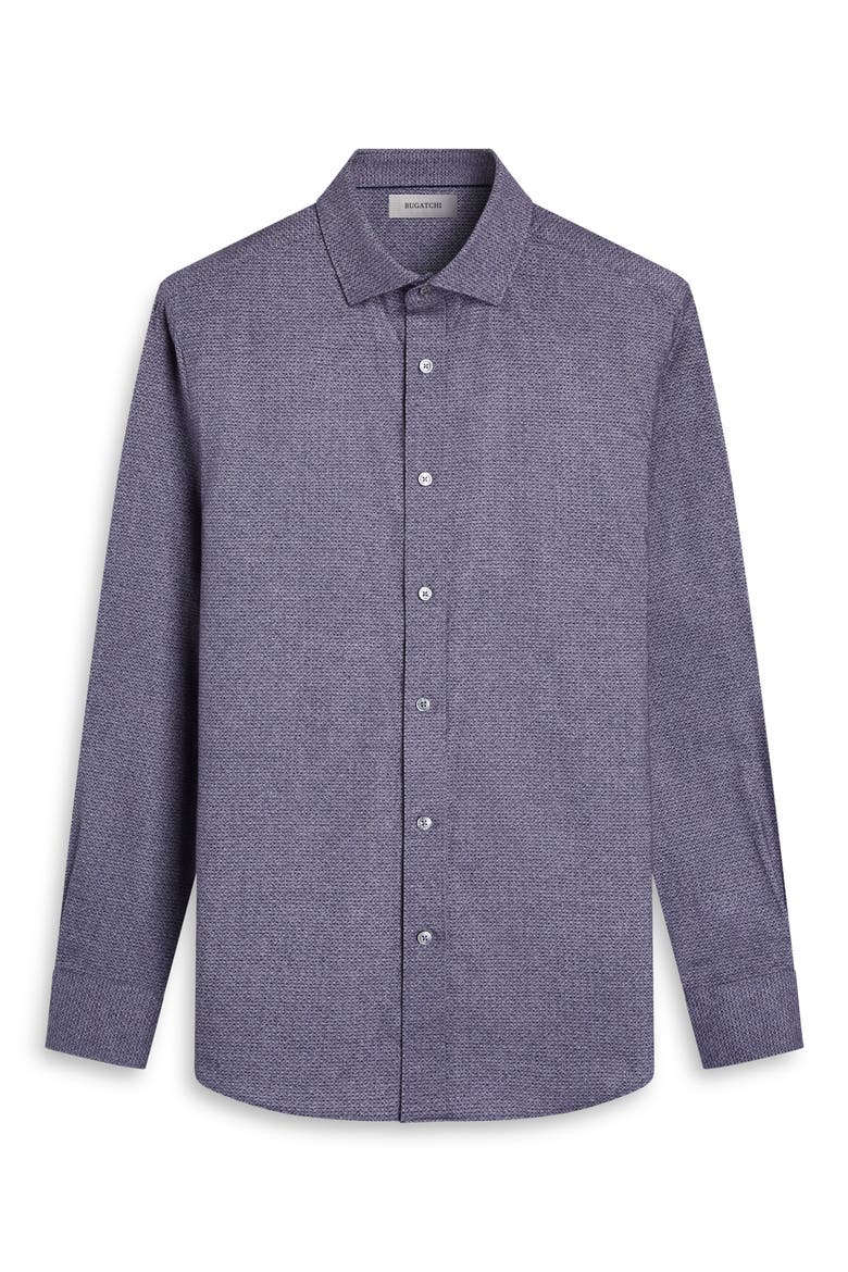 Axel Shaped Fit Brushed Mélange Button-Up Shirt, Alternate, color, AMETHYST