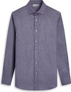 Bugatchi Axel Shaped Fit Brushed Mélange Button-Up Shirt