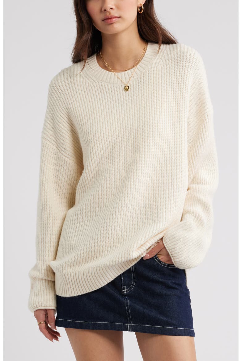Cozy Crewneck Sweater, Main, color, IVORY ANTIQUE
