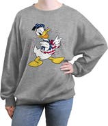 Mickey & Friends Junior's Mickey & Friends Patriotic Donald Duck  Sweatshirt