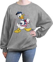 Mickey & Friends Junior's Mickey & Friends Patriotic Donald Duck  Sweatshirt