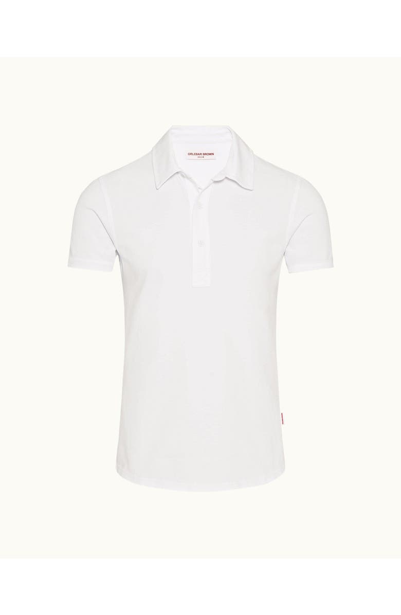 Orlebar Brown Sebastian Pique Tailored Fit Pique Polo Shirt, Alternate, color, White