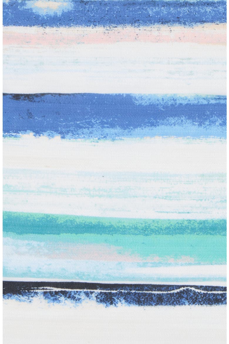 Watercolor Stripe Square Scarf, Alternate, color, TEAL