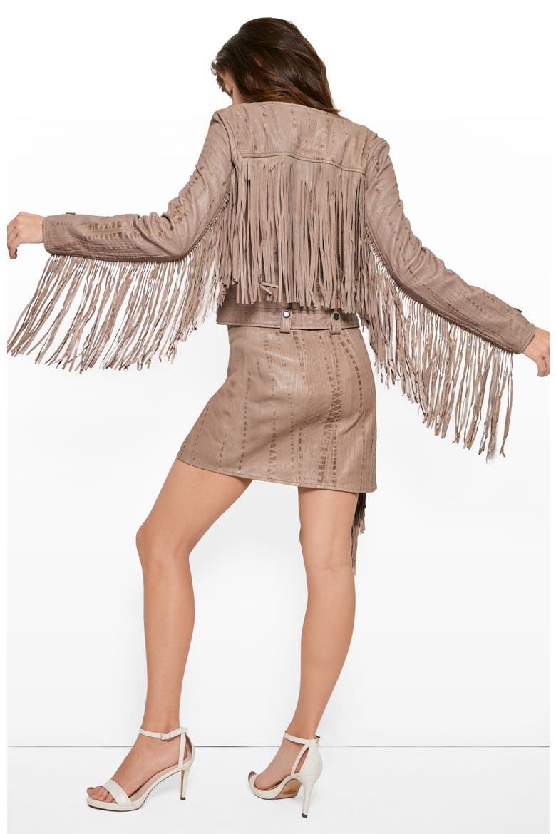 One Love Fringe Moto Jacket, Alternate, color, Mocha