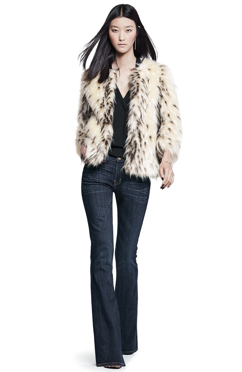 Kristen Blake Spotted Faux Fur Jacket, Alternate, color,