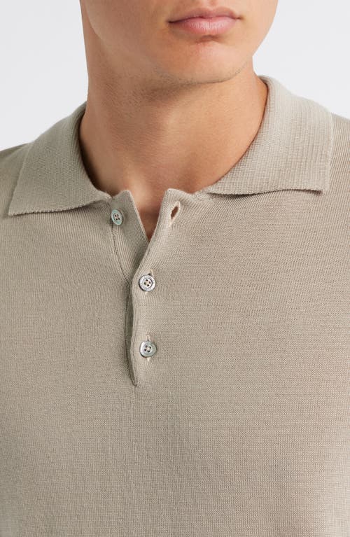 Aurélien Long Sleeve Cashwool® Polo Sweater In Gray