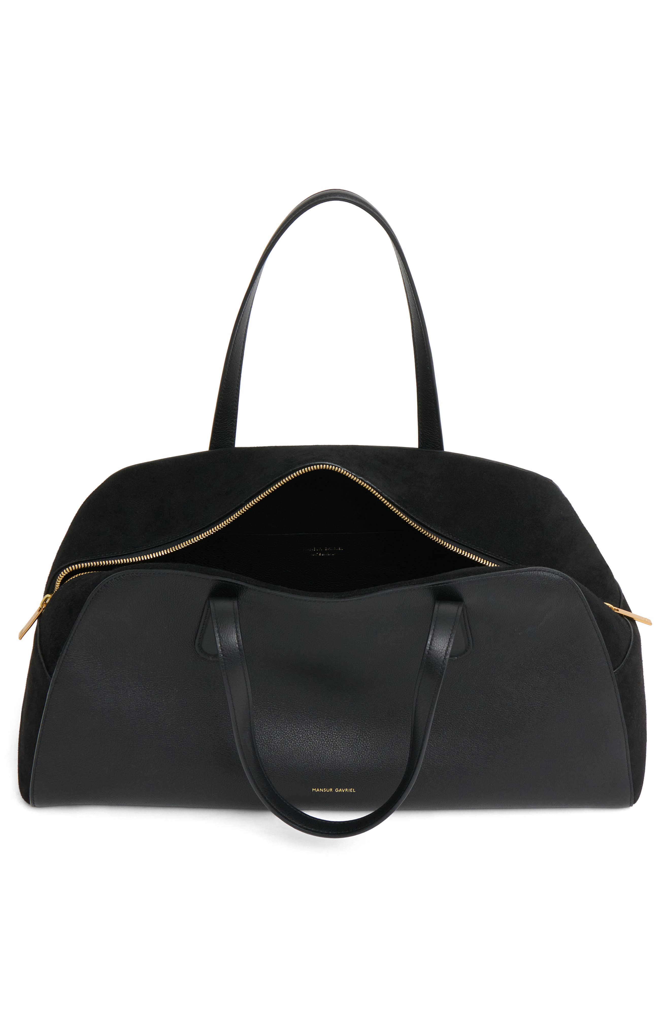 Mansur Gavriel Large Helios Leather Shoulder Bag, Alternate, color, Black
