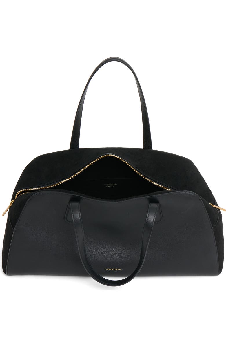 Mansur Gavriel Large Helios Leather Shoulder Bag, Alternate, color, Black