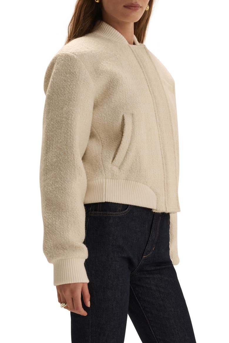 The Bouclé Studio Bomber Jacket, Alternate, color, IVORY