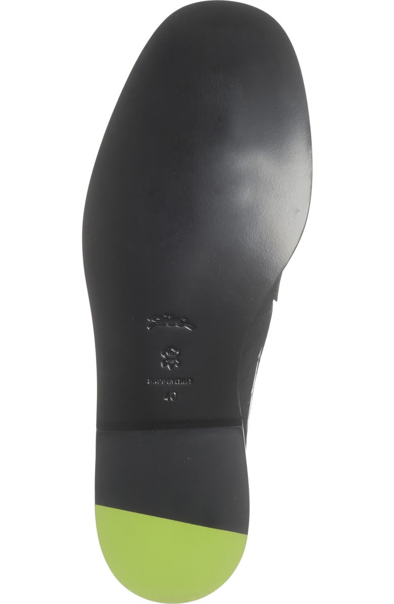 Longchamp Croc Embossed Penny Loafer, Alternate, color, Black