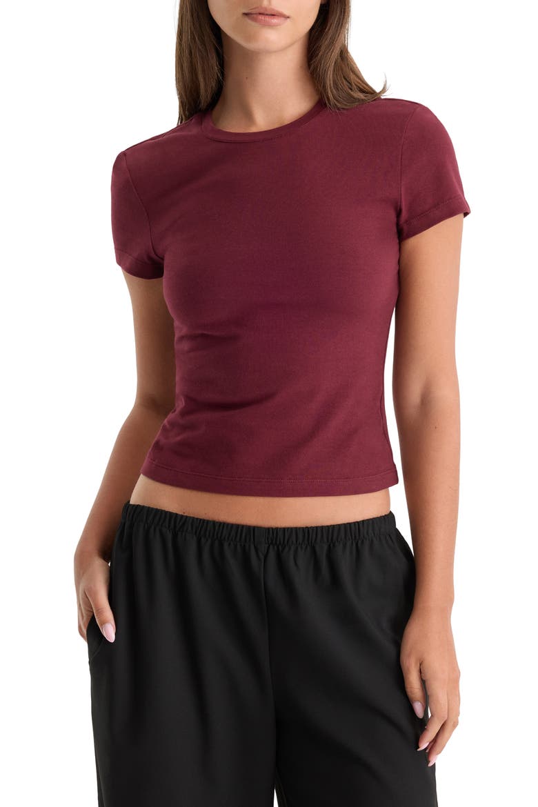 The Baby Tee, Main, color, BERRY NOIR