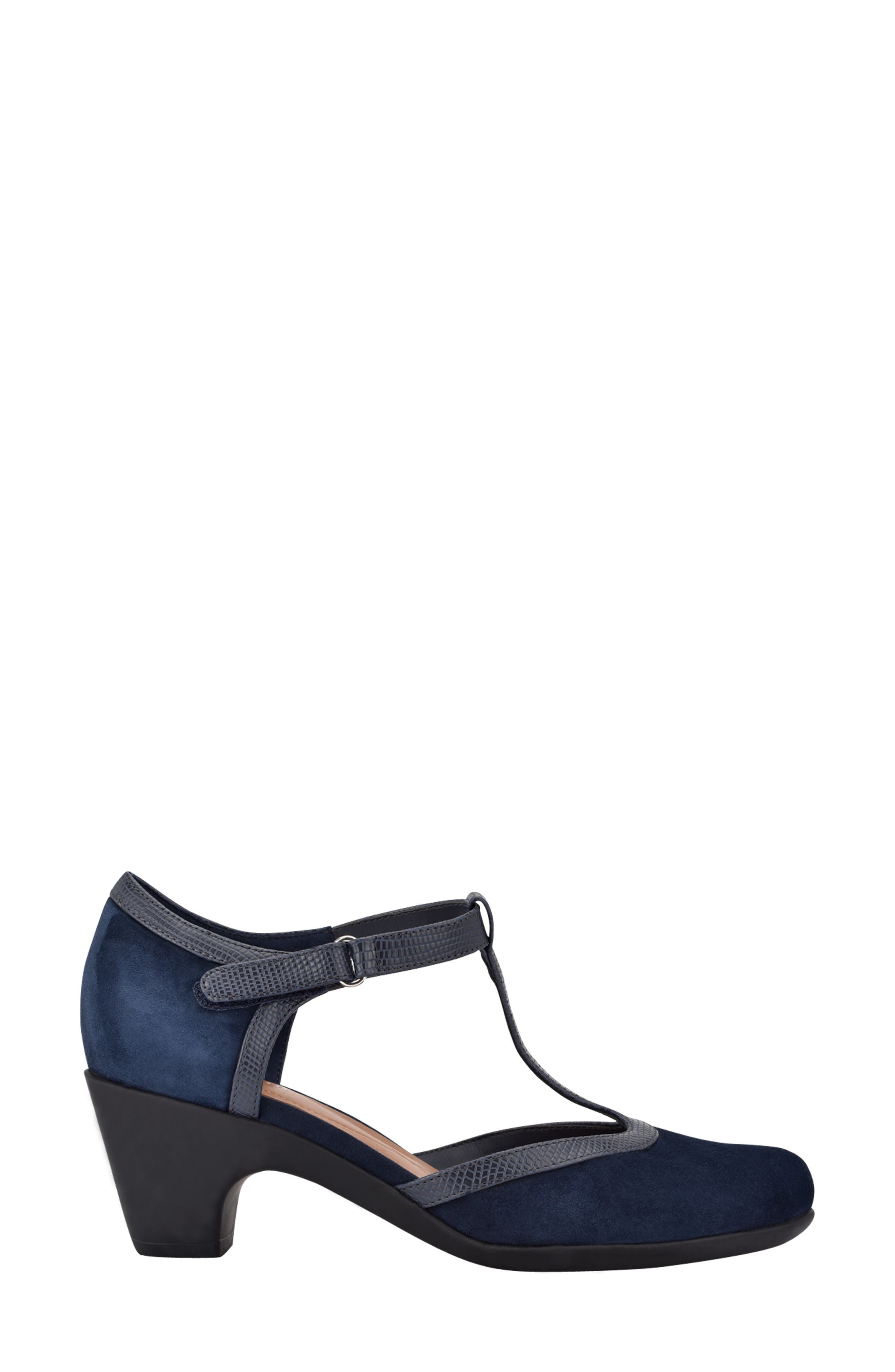 Easy Spirit Cara T-Strap Pump, Alternate, color, Navy