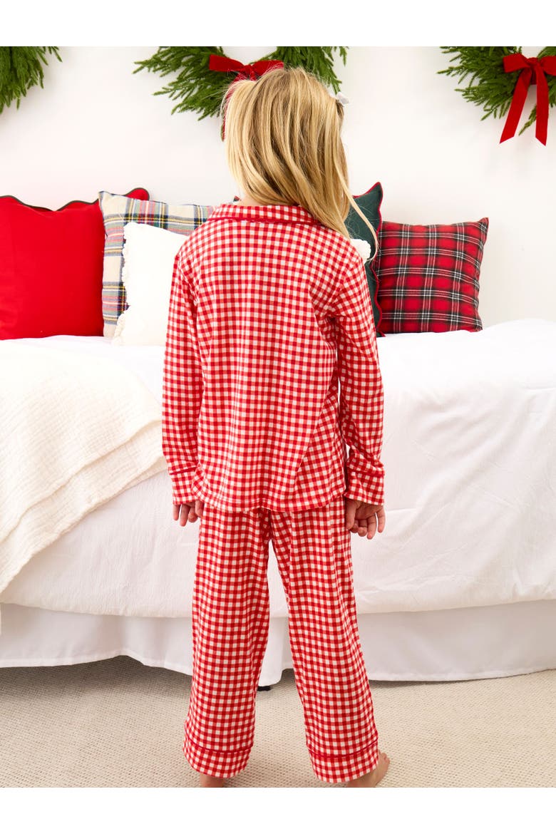 SoftSnooze Button Up Pajama Set, Alternate, color, Red & White Gingham