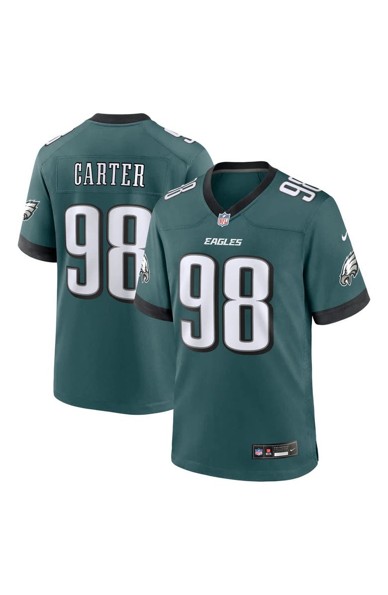 Nike Men's Nike Jalen Carter Midnight Green Philadelphia Eagles Team Game Jersey, Main, color, Green