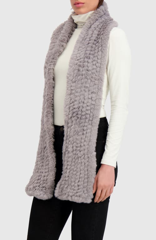 Lyla Grant Fur-free Rex Rabbit (faux Fur) Knit Scarf In Gray