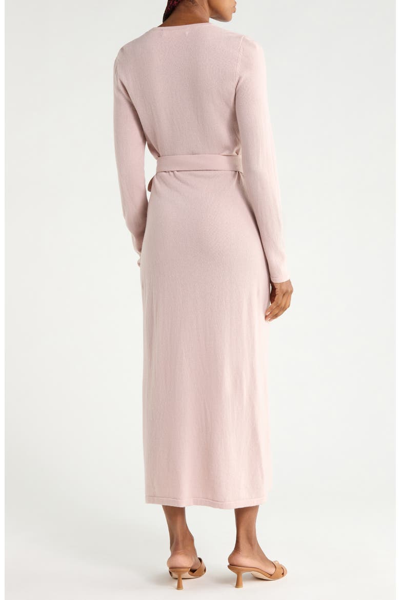 Astrid Wool & Cashmere Wrap Dress, Alternate, color, BARE