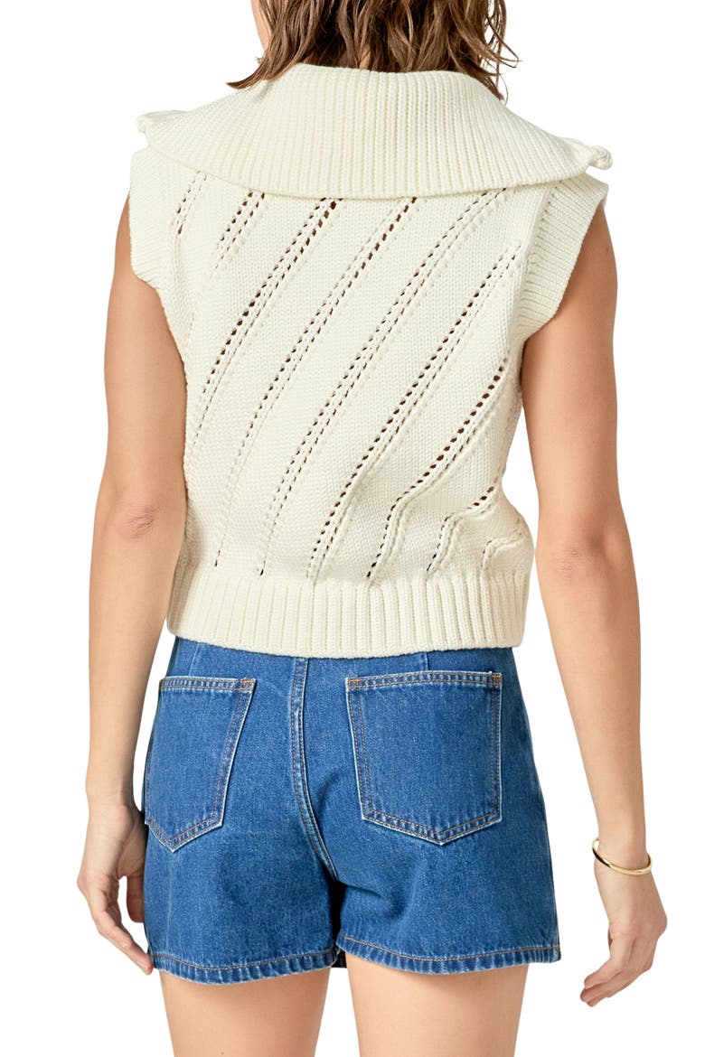 Half-Zip Sweater Vest, Alternate, color, WHITE