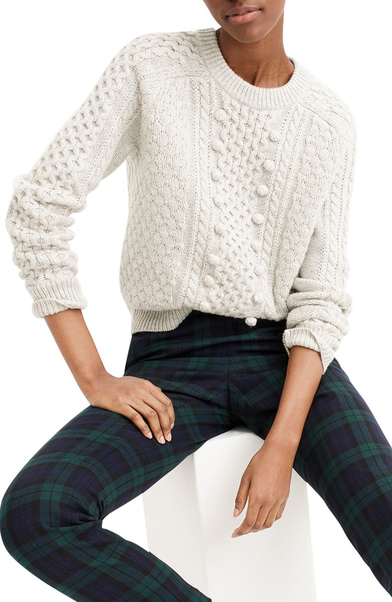 J.Crew Popcorn Cable Knit Sweater, Main, color,