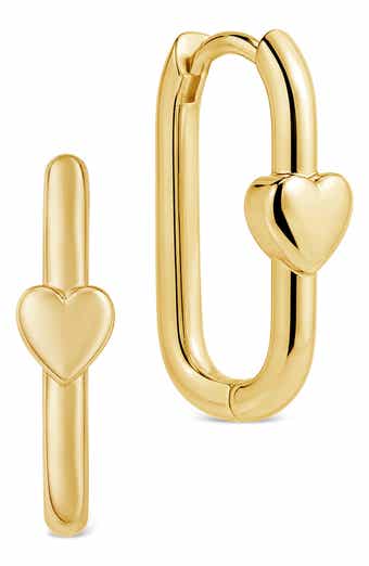 Heart Mini Square Huggie Hoop Earrings