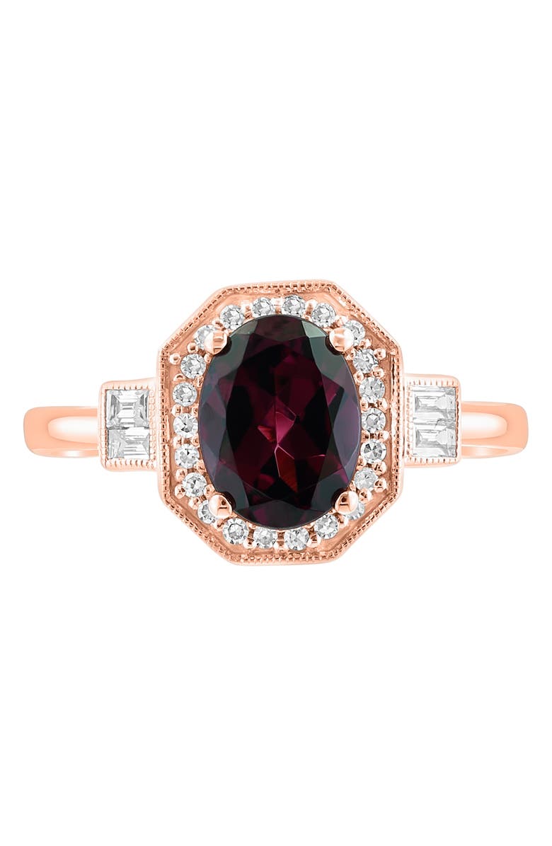 EFFY 14K Rose Gold Rhodolite Garnet & Diamond Ring - Size 7 | Nordstromrack