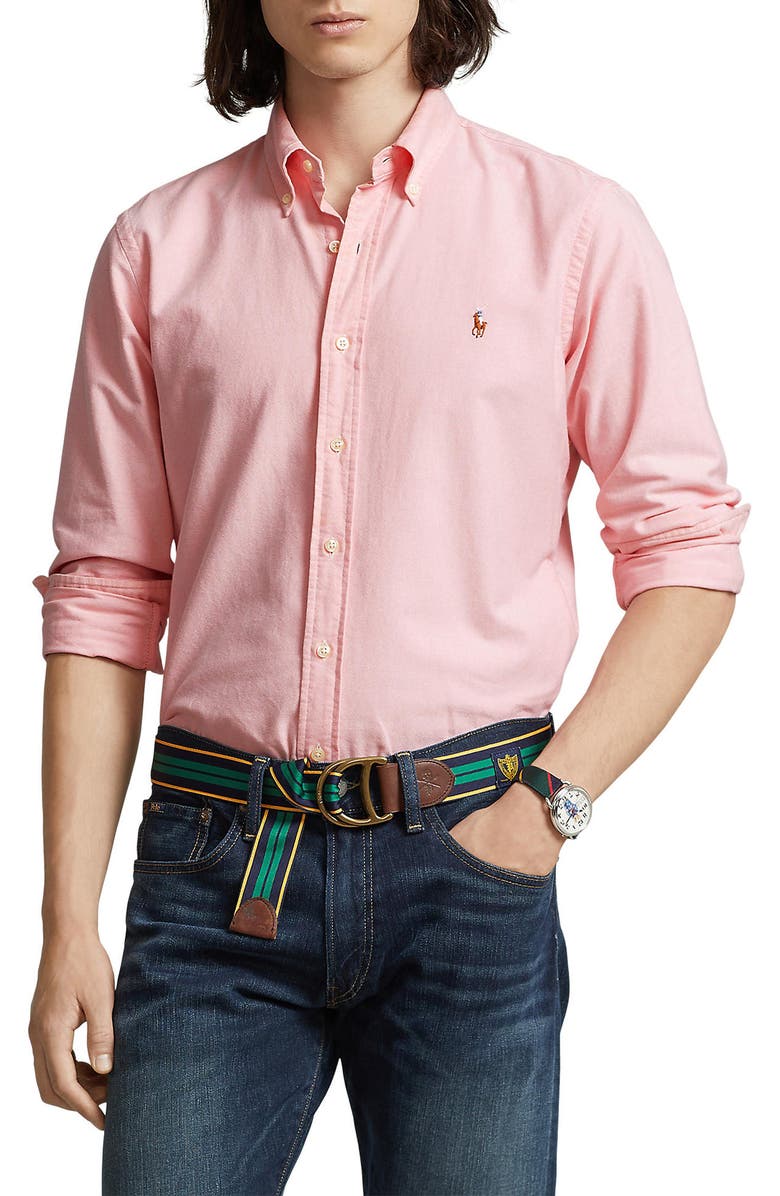 Polo Ralph Lauren Classic Oxford Button-Down Sport Shirt, Main, color, Pink