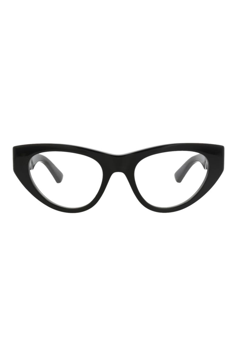 Novelty 51mm Cat Eye Optical Glasses, Main, color, BLACK BLACK TRANSPARENT