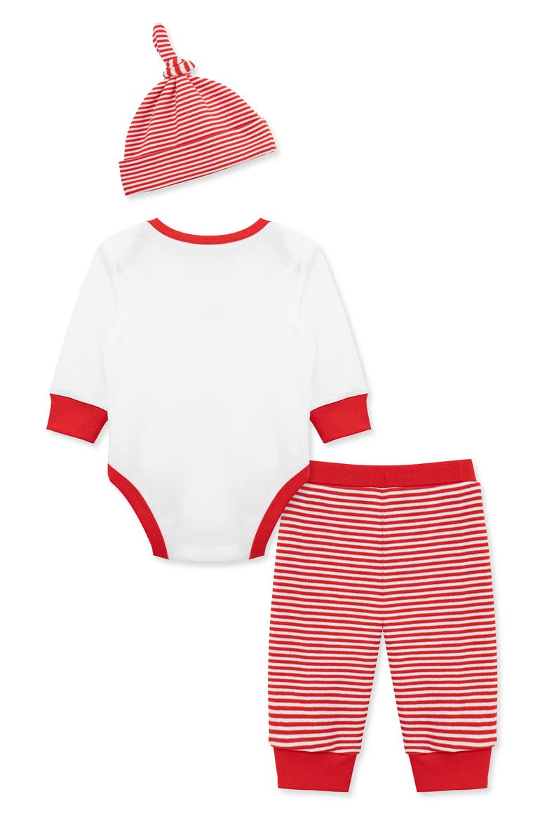 XO Bodysuit, Pants & Hat Set, Alternate, color, RED
