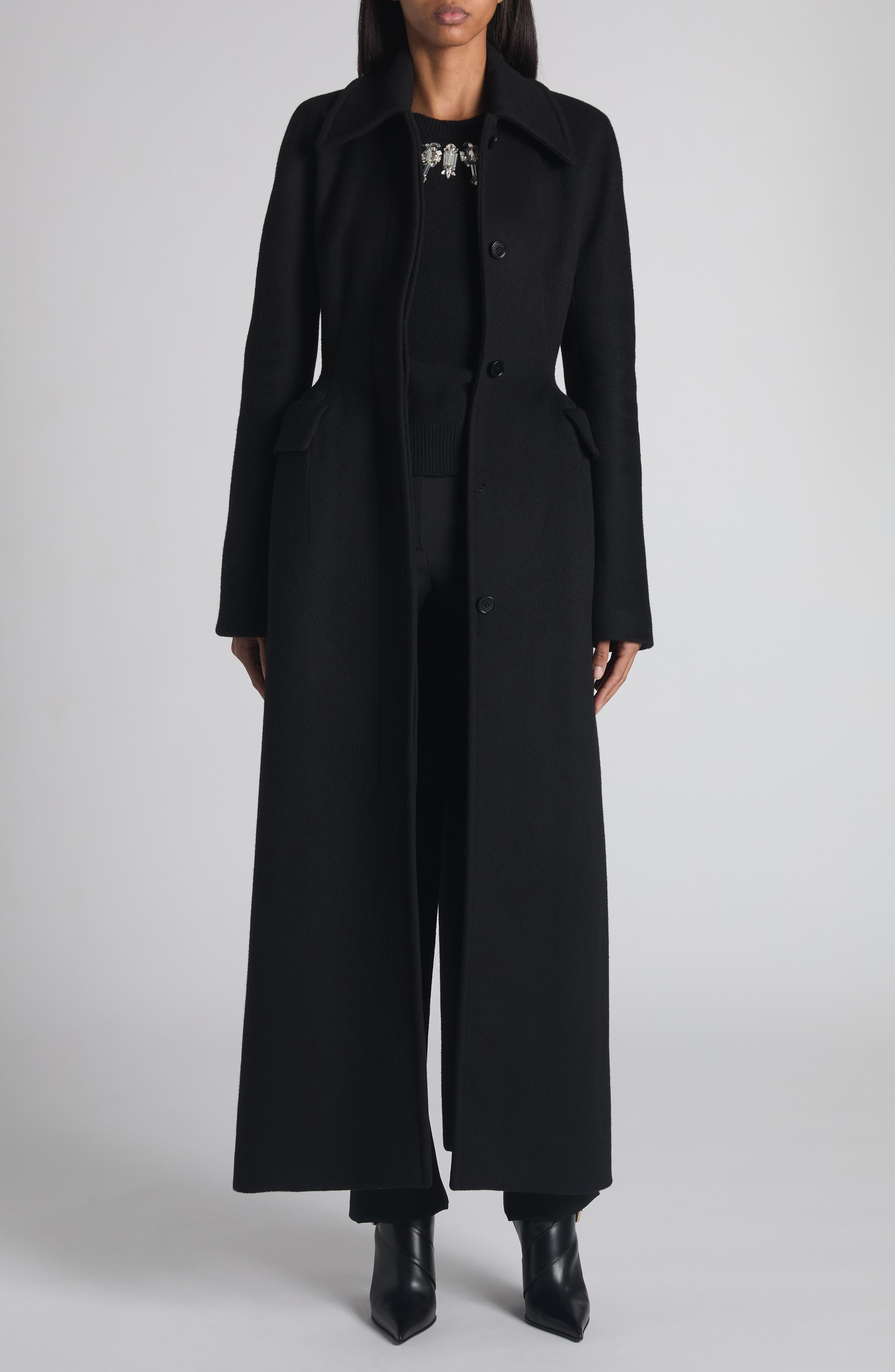 Wool & Cashmere Longline Coat