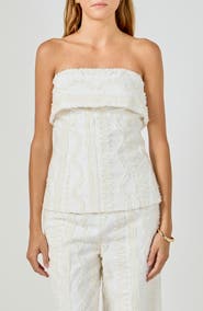Endless Rose Fringed Strapless Cotton Top