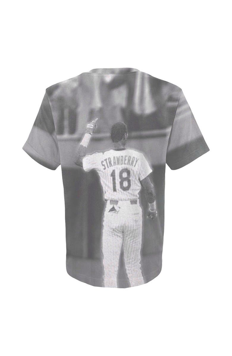 Mitchell & Ness Youth Mitchell & Ness Darryl Strawberry White New York Mets Sublimated Player T-Shirt, Alternate, color, Gray