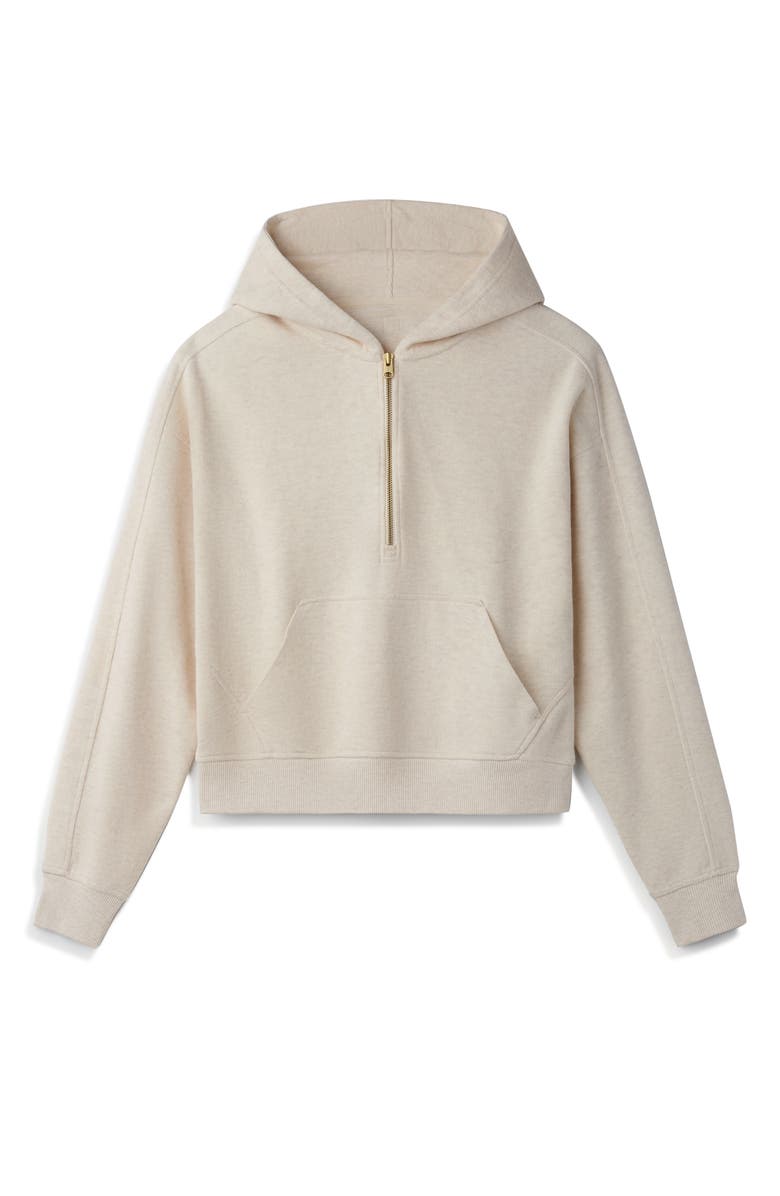 Rhone Signature Cotton Blend Rib Half Zip Hoodie, Alternate, color, Oatmeal Heather