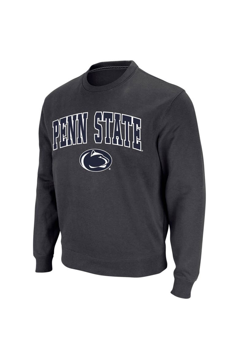Men's Colosseum Charcoal Penn State Nittany Lions Arch & Logo Crew Neck Sweatshirt, Alternate, color, Charcoal