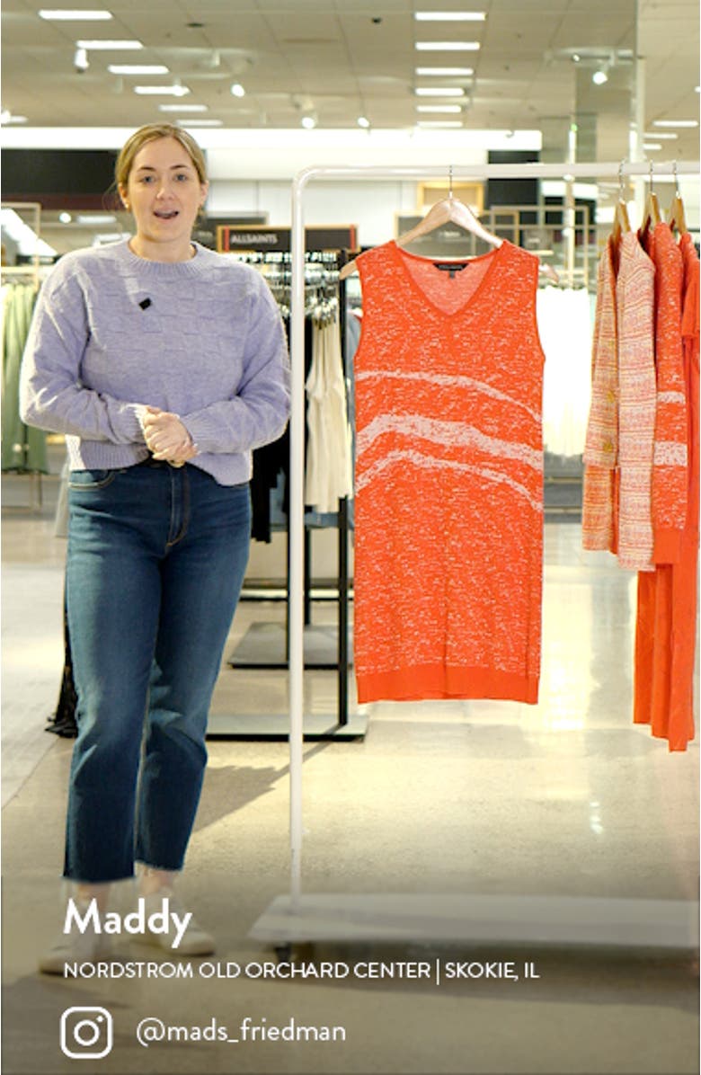 Ombré Stripe Crêpe de Chine Midi Dress, sales video thumbnail