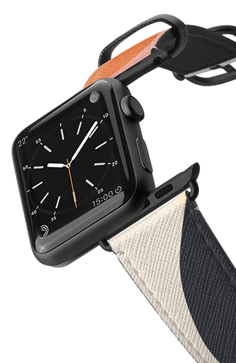 CASETiFY Cool Beans Saffiano Faux Leather Apple Watch<sup>®</sup> Band, Alternate, color,