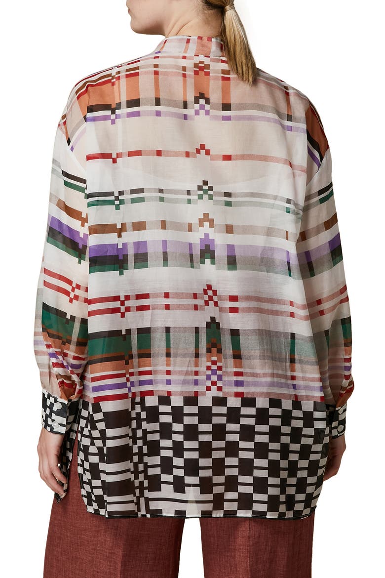 Finito Print Cotton & Silk Voile Shirt, Alternate, color, IVORY