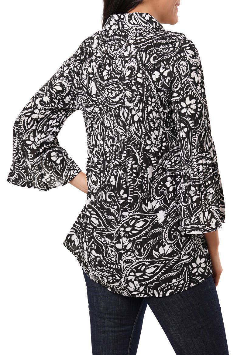 Pleated Button-Up Shirt, Alternate, color, ROSALIE