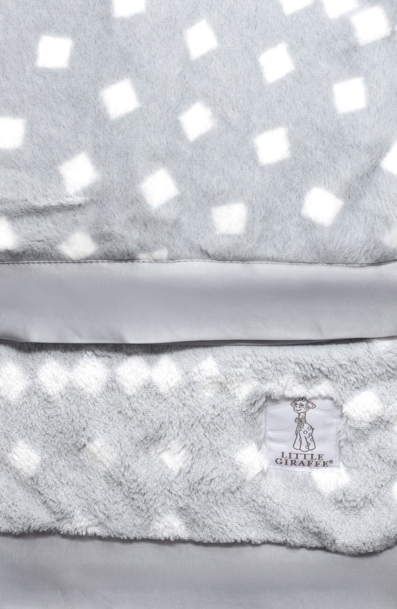 Little Giraffe String of Pearls Luxe Baby Blanket, Alternate, color, Silver