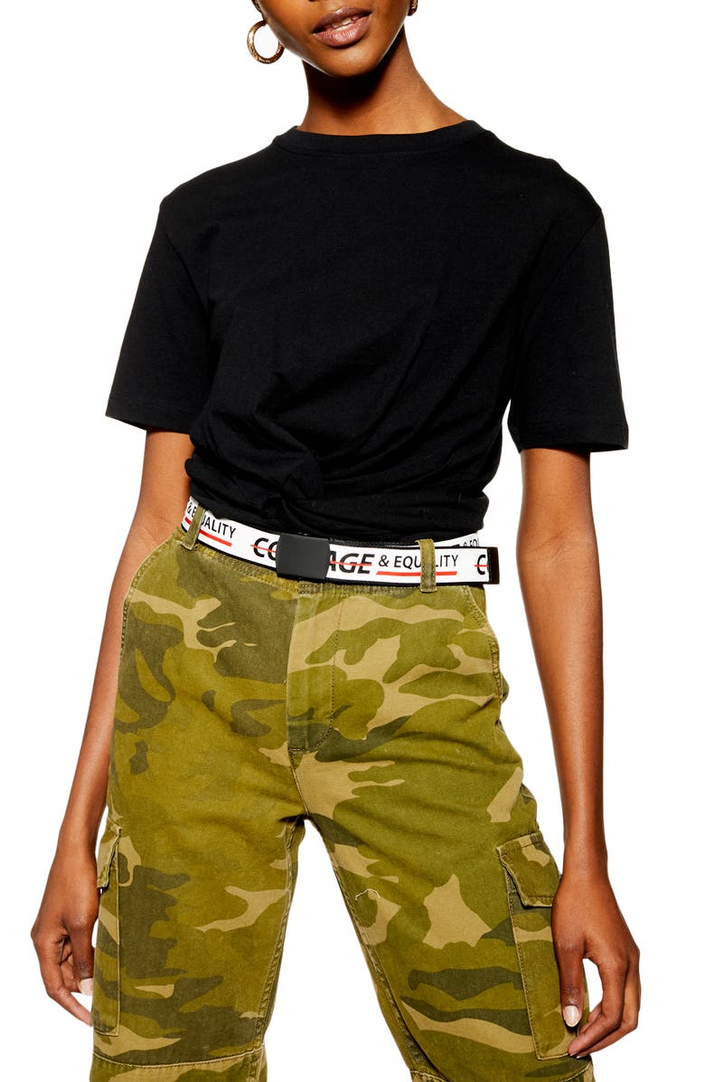 Topshop Twist Front Tee, Main, color, 